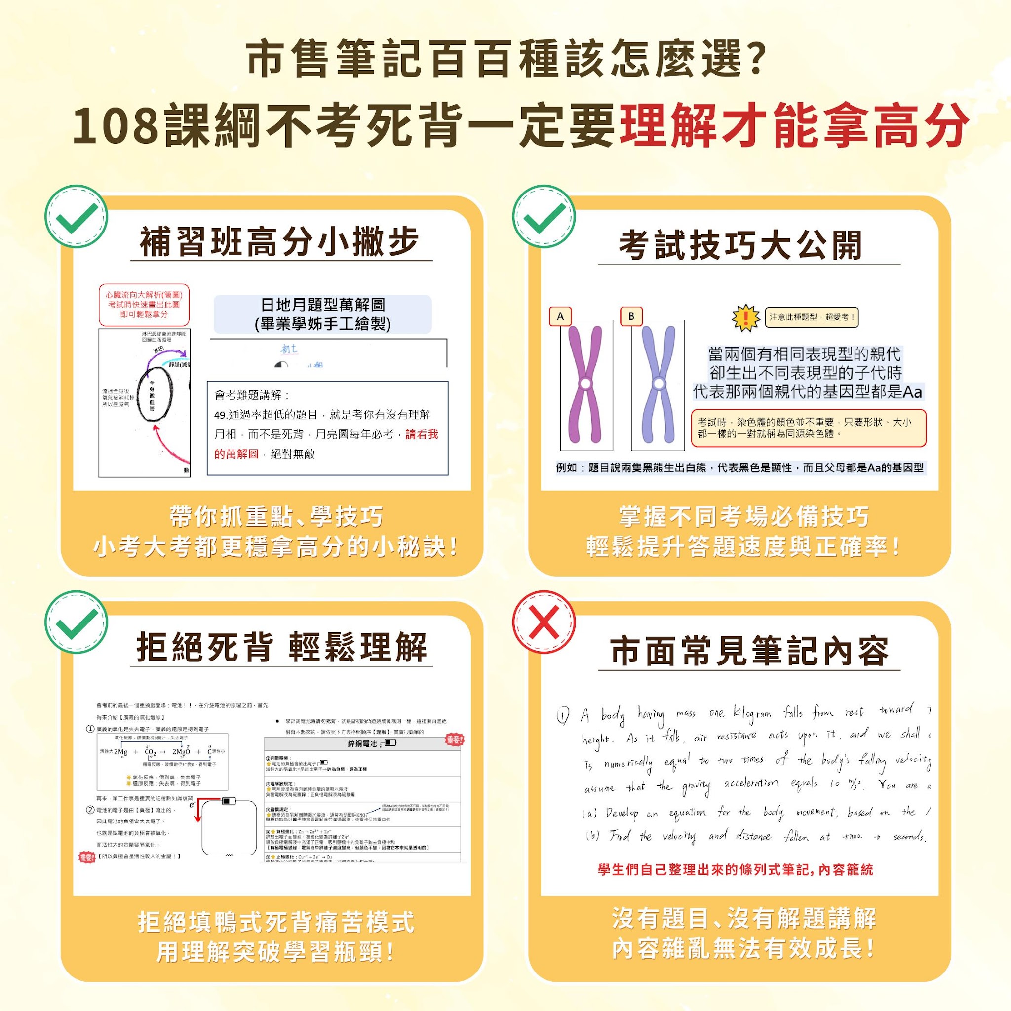 國中自然參考書內容與題型比較